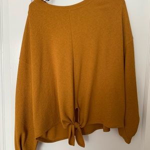 H&M Mustard Tie Front Blouse